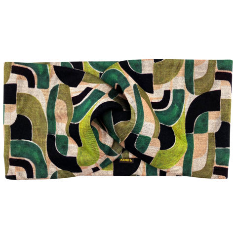 Twist-hoofdband - Mid Century Green, Ponte Jersey