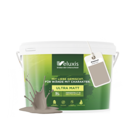 Cream-colored, low-drip, eco-friendly interior wall paint in 5-liter size with opacity class 1 and streak-free finish.
