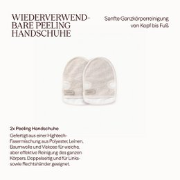Reusable peeling glove for exfoliating and cleansing the whole body