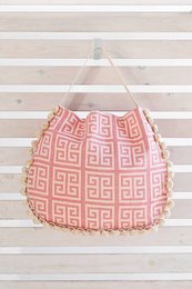 BOLSO DE PLAYA MEANDROS ROSA PONPON