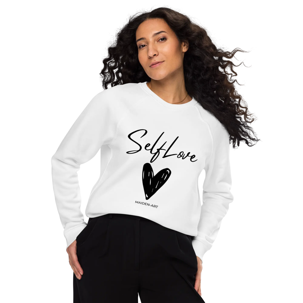 Sweat-shirt bio SELF LOVE Sweat-shirt raglan bio unisexe