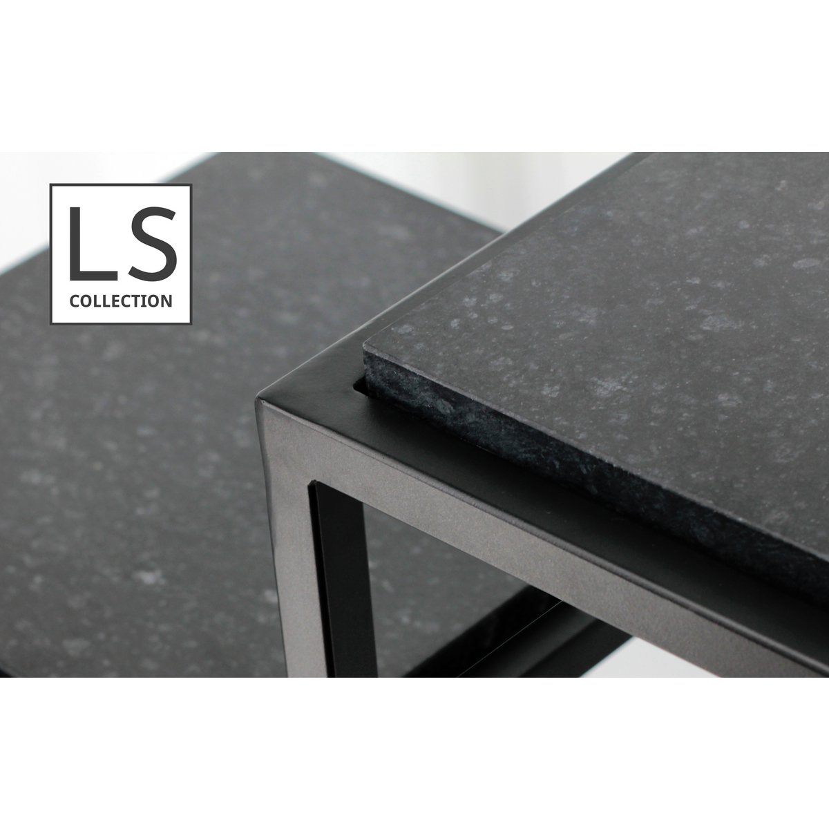LS Collection® - Pflanzentisch - Poky - Säule - Pflanzensäule - Schwarz - Säule - Pflanzenhilfe - mit Store - 80x35x35 cm - Sockel - schwer - stabil - Pflanzenständer im Inneren