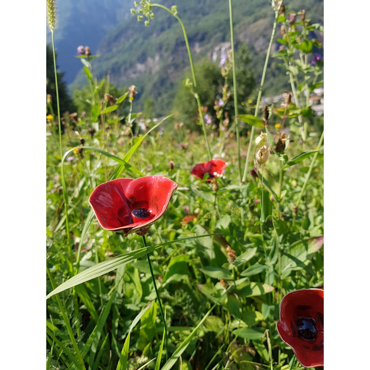 Poppy flower ceramic medium 6 cm