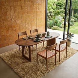 Bullnose mangotræ spisebord brun - blandet bund