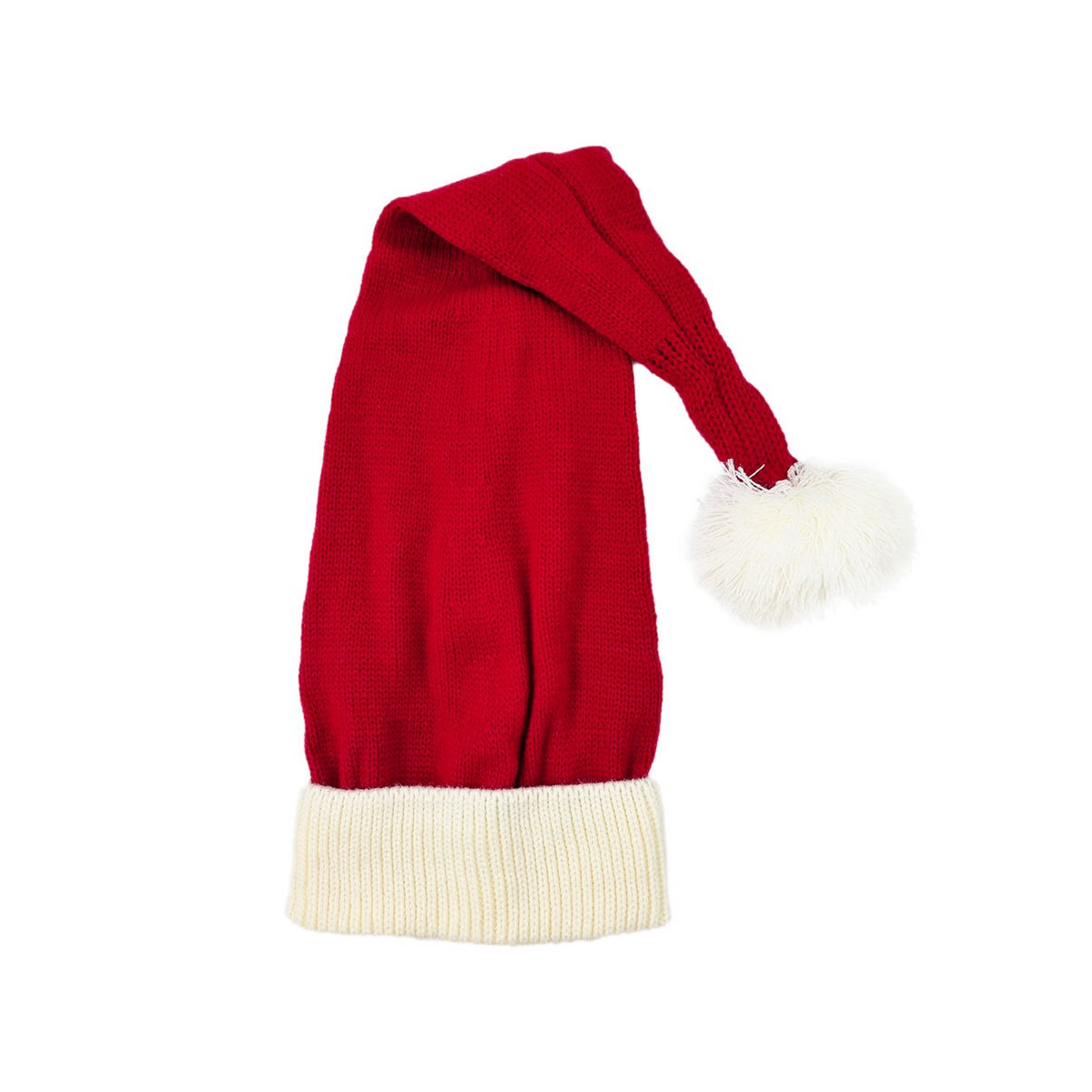Santa hat - Red with white brim flat knit