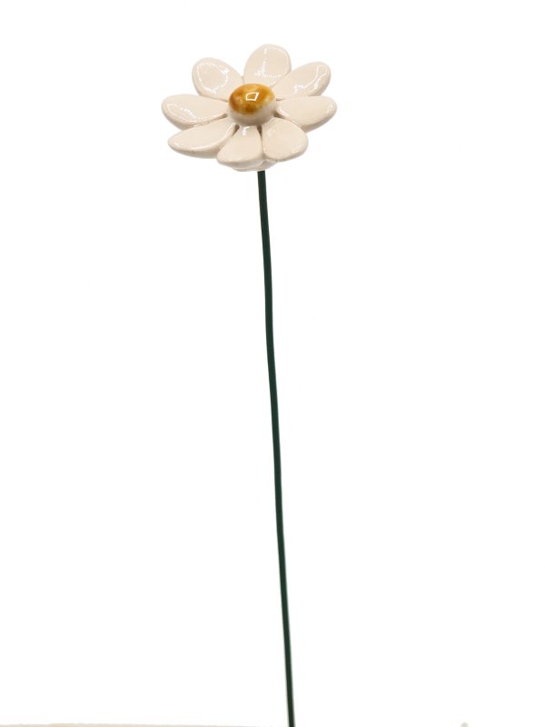 Marguerite fleur céramique petite blanche 3,5 cm