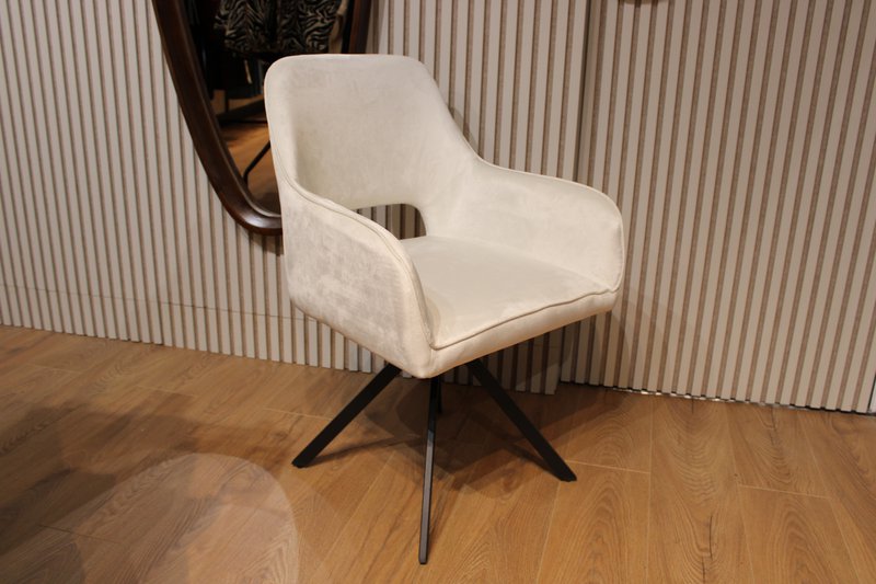 Spisestuestol Nova 360 Degree Roterbar Velvet Sand hvid Beige