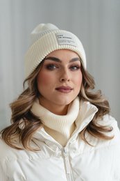 Ensemble bonnet et écharpe BRIGID NEW – 100% laine mérinos – écru