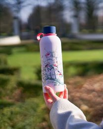 Water bottle forest birds pink