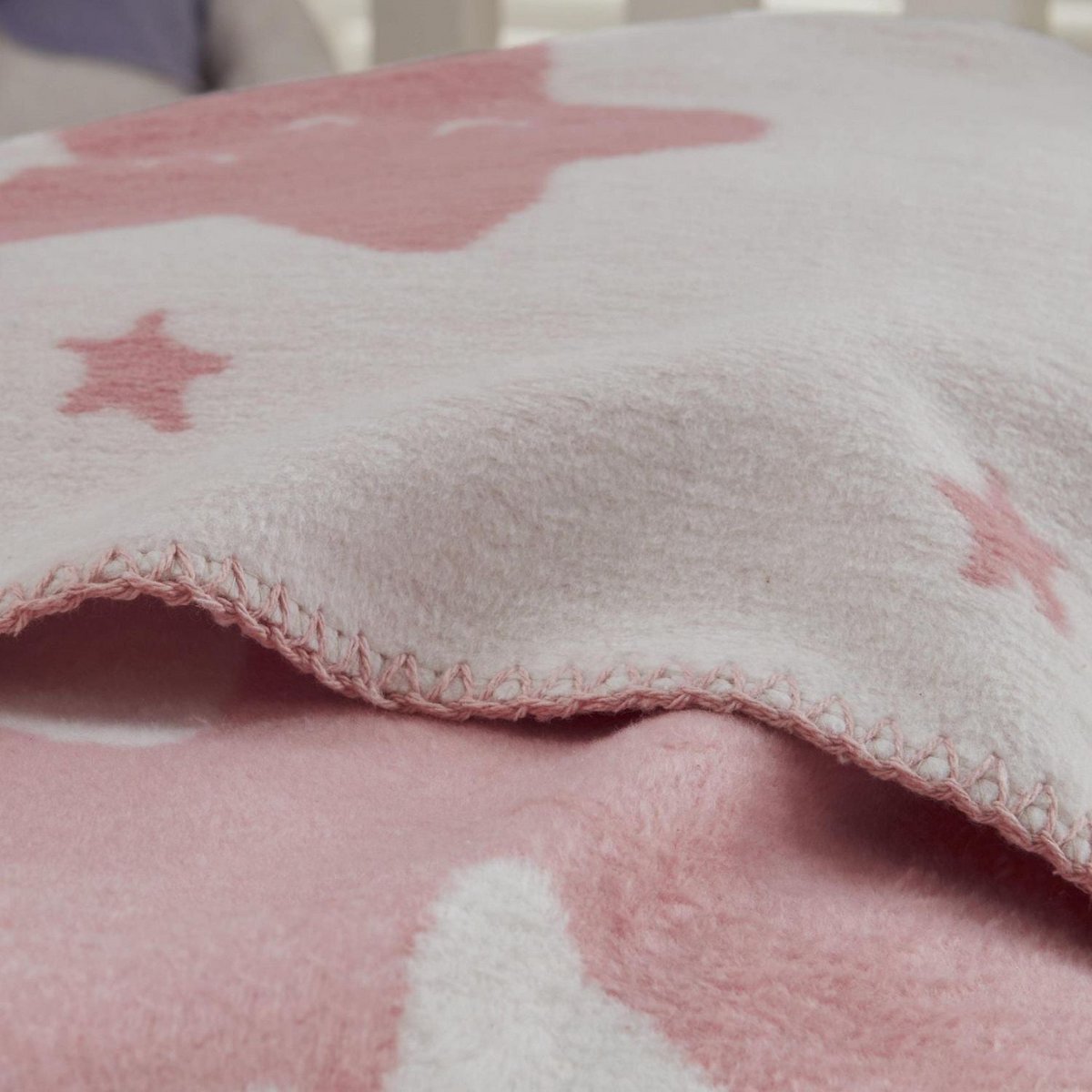 Star Cotton Baby Decke - rosa