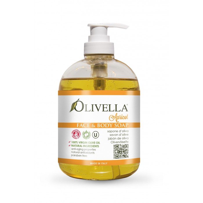 Jabón Líquido de Aceite de Oliva Olivella: Albaricoque - 500 ML