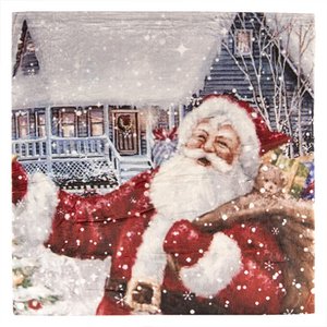Plaid 130x170 cm Red White Polyester Santa Claus blanket