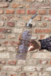 Glazen Fles 650 ml Glas Bloemen Waterfles