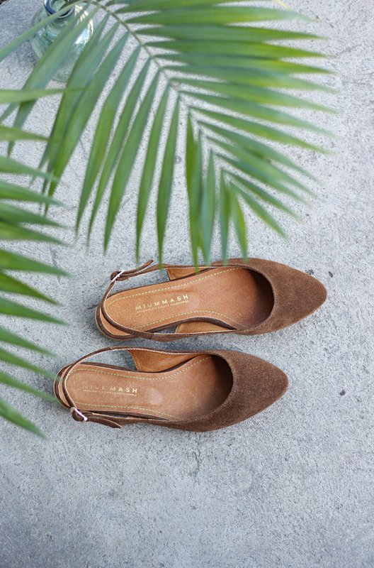 Ballerinas aus Wildleder - Oriana - Zigarrenbraun 35-42