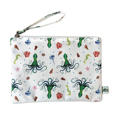 Etui met octopus print - Duurzame schooletui van gerecyclede PET flessen - voor peuter kleuter kind - school knutselen - waterbestendig en wasbaar - Uniek design handgeschilderd door Mies
