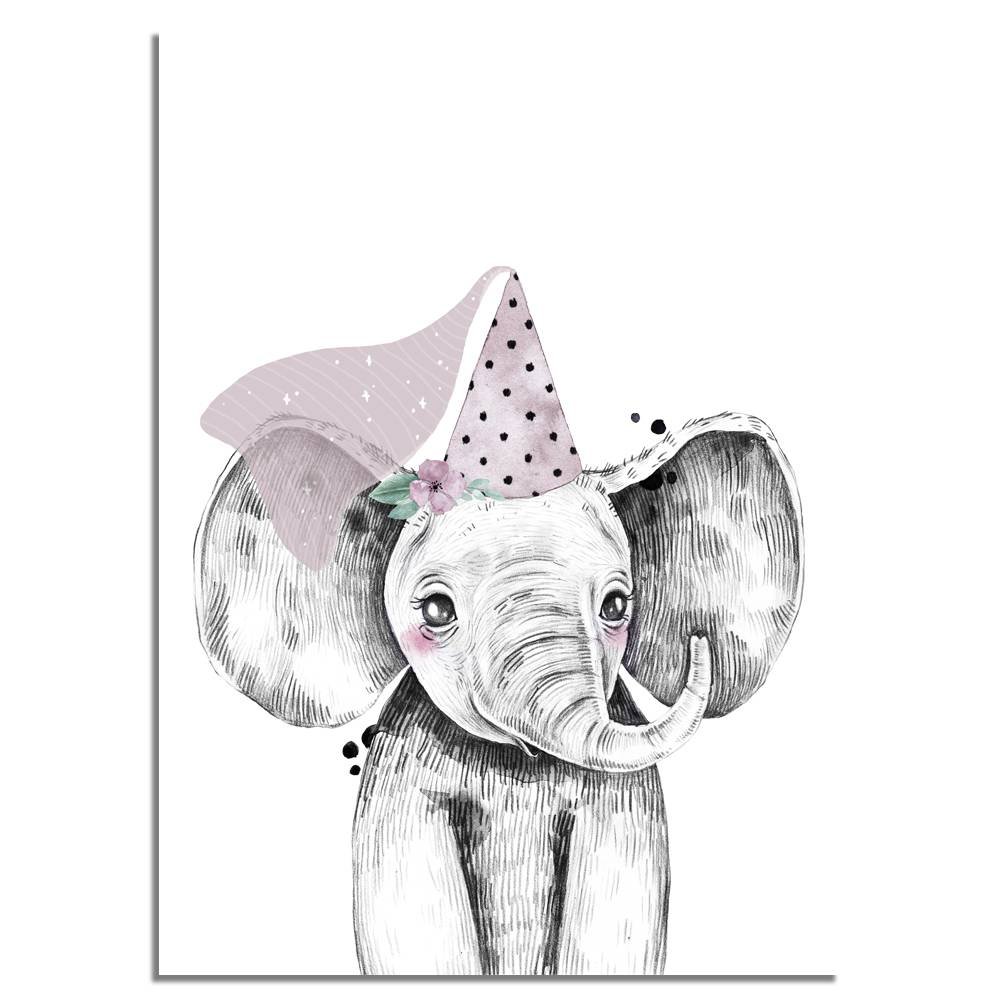 Affiche chambre éléphant pour enfants Hoedje