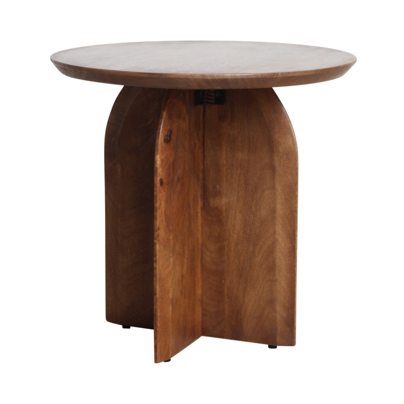 Bullnose sidebord mangotræ - Ø50 cm