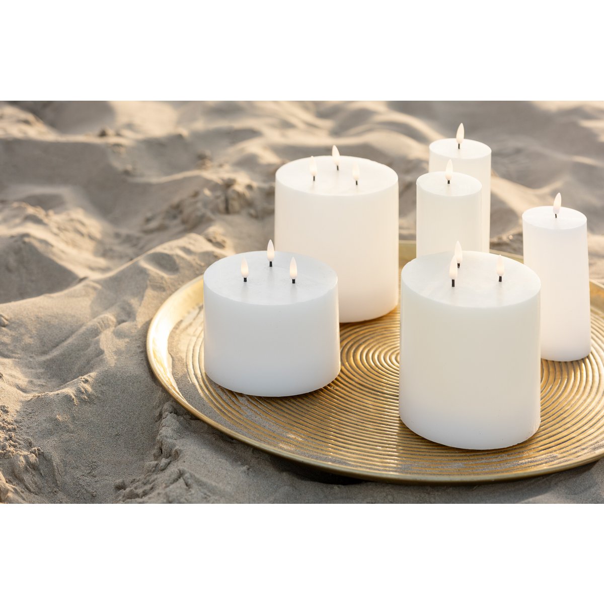 J-Line candle - white - medium - LED lights