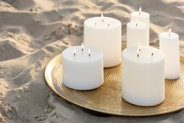 J-Line candle - white - medium - LED lights