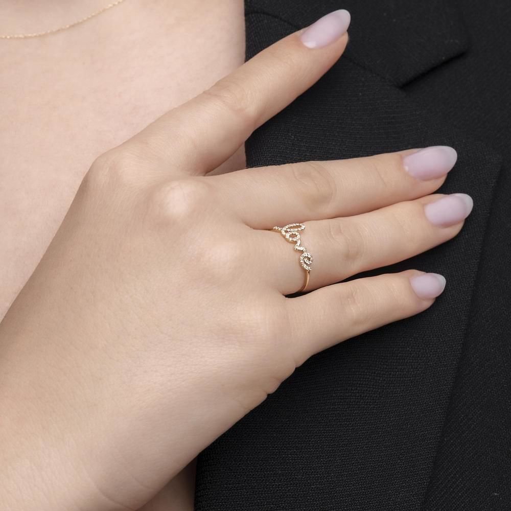 Ring LOVE aus 18K Gelbgold mit Diamanten
