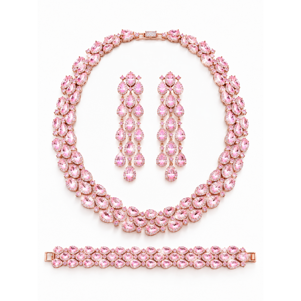 Errötendes Diamant-Couture-Schmuckset