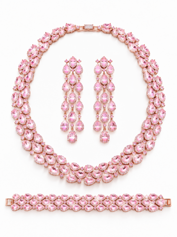 Errötendes Diamant-Couture-Schmuckset