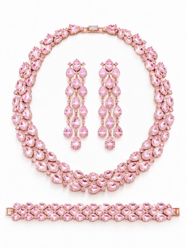 Errötendes Diamant-Couture-Schmuckset
