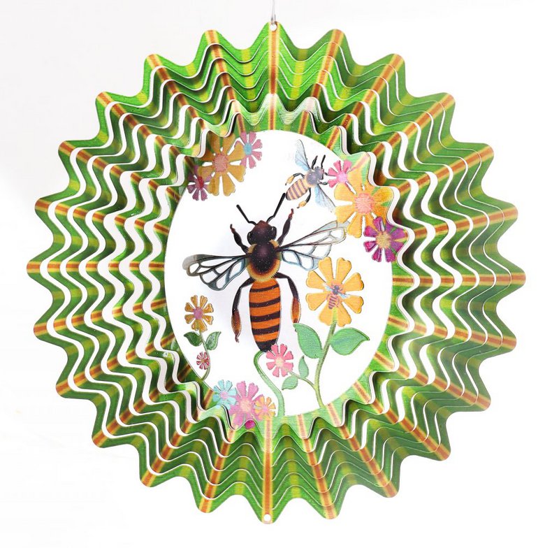 Wind spinner, Spin Art, stainless steel, Bee/Bee, 12BEE09, Ø30CM
