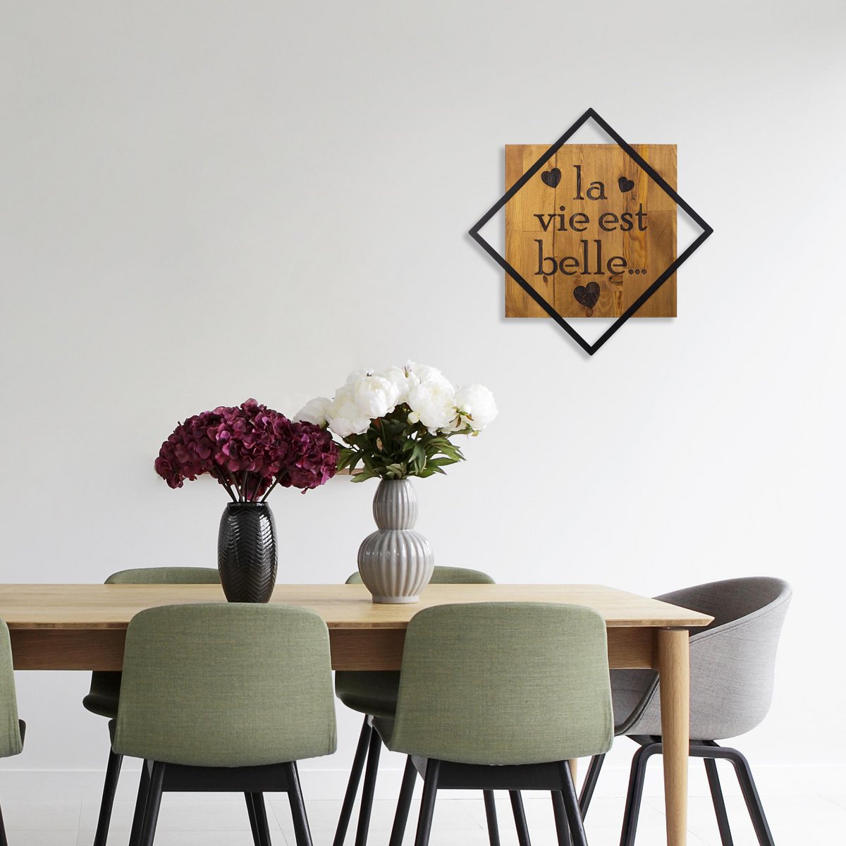 Pittura murale in metallo in legno WT-001