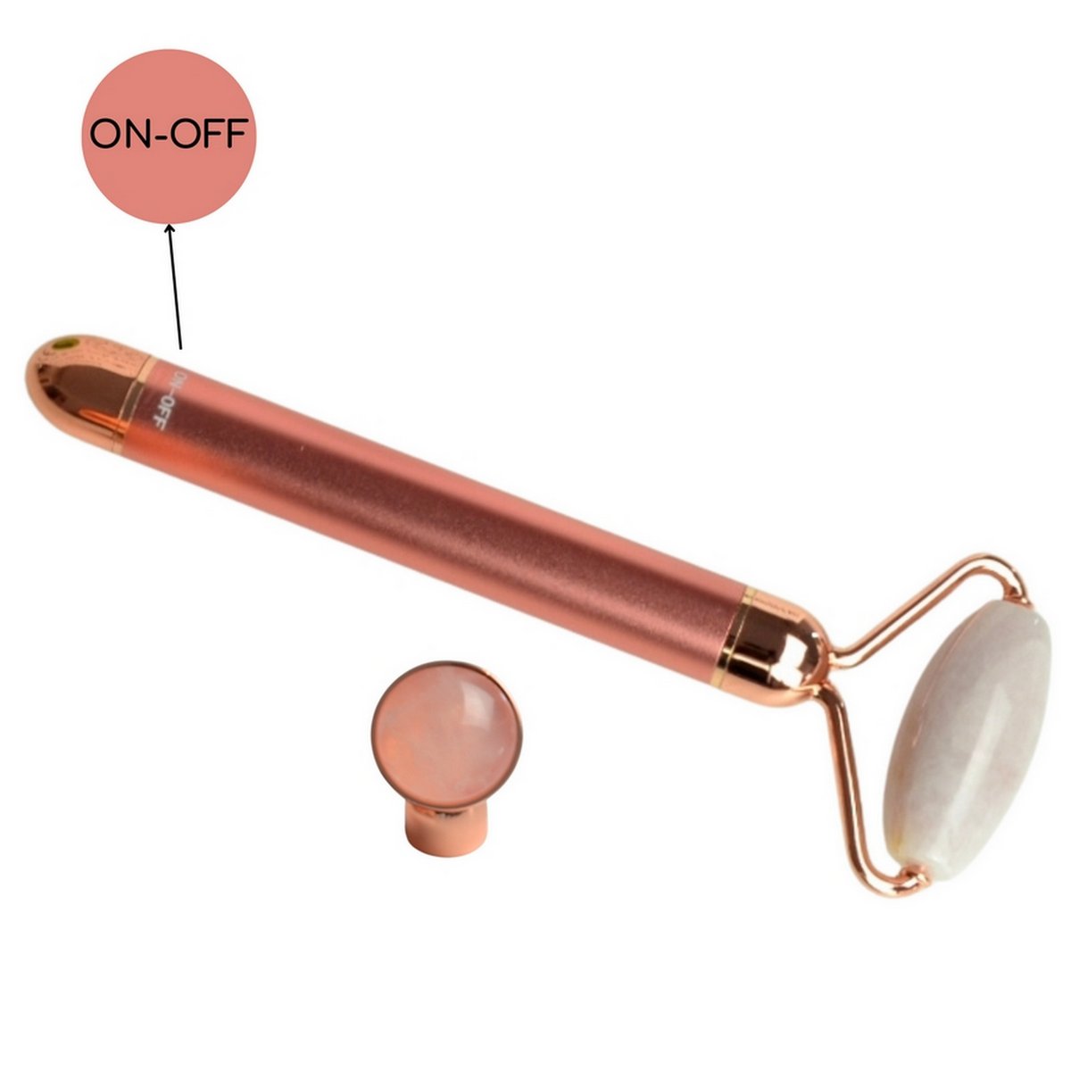 Roller Visage Electrique – Quartz Rose – Masseur Visage Lifting – Accessoire Bien-être