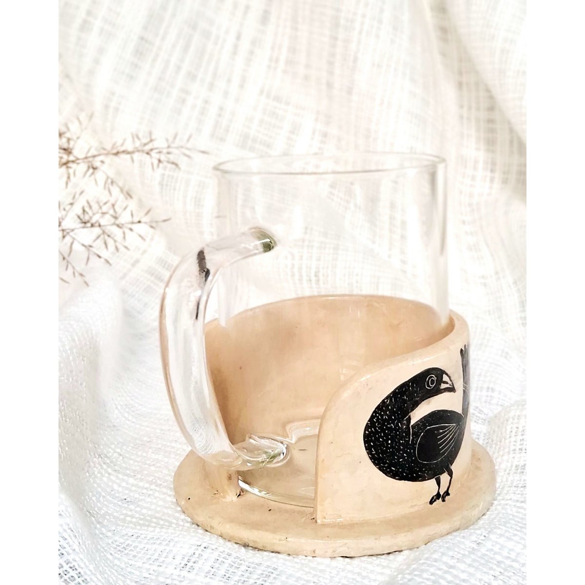 Kaffeebecher | Pappmaché-Halter Vogel