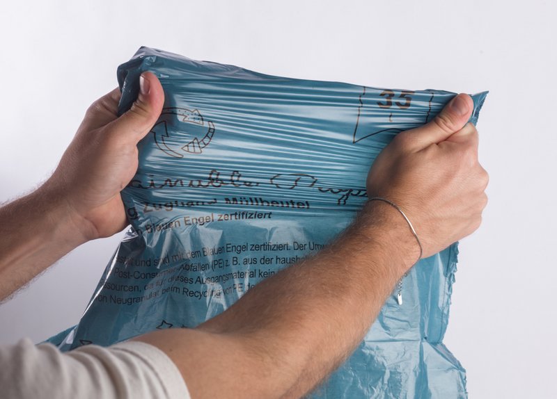 Recycelte Kordelzug-Müllsäcke 35l, Blauer Engel zertifiziert