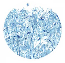 Blue and white floral wallpaper with delicate, intricate patterns and designs. Removable, sustainable, and inspired by traditional Delft blue style.
