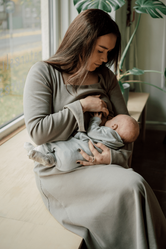 TISU maternity & nursing dress, Pale Taupe