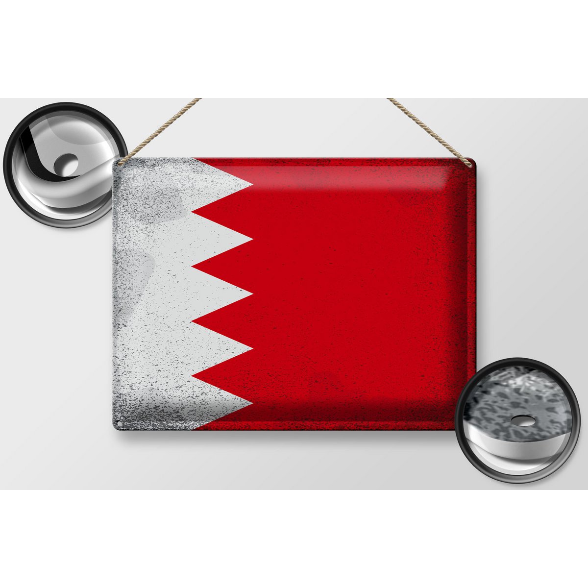 Tin Sign Flag Bahrain 40x30cm Flag of Bahrain Vintage