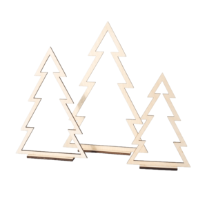 Christmas trees, wood - 3 pcs