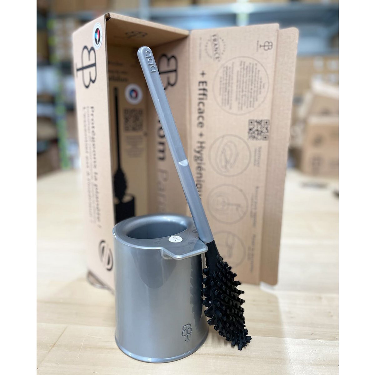 bbb La Brosse WC Bio-Sourcées Et Recyclées Gris Dauphin