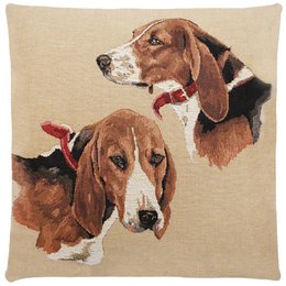 Funda de cojín Collar Dogs marrón
