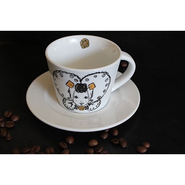 Taza y plato de café Zeeland girls