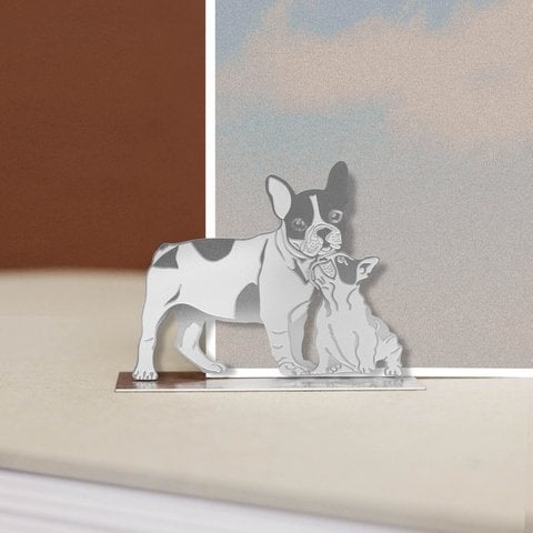 magnetische metalen fotohouder - franse bulldog