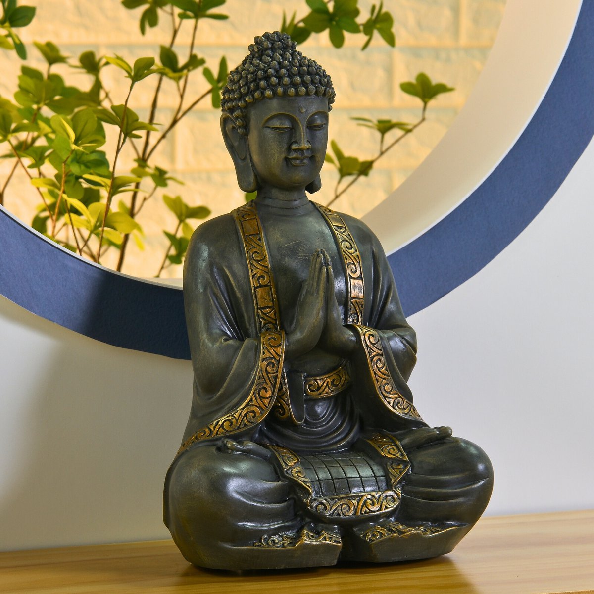 Gran estatua Buda Meditación-Decoración de Zen y Feng Shui-Broing una atmósfera espiritual y relajante a su estatua de interiores.