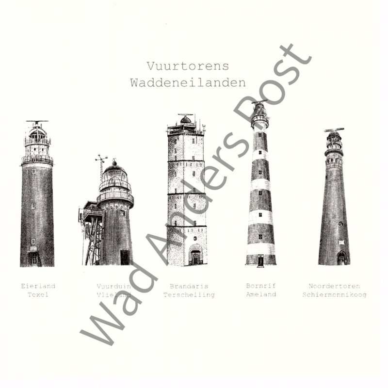 Leuchttürme der Watteninseln Postkarte