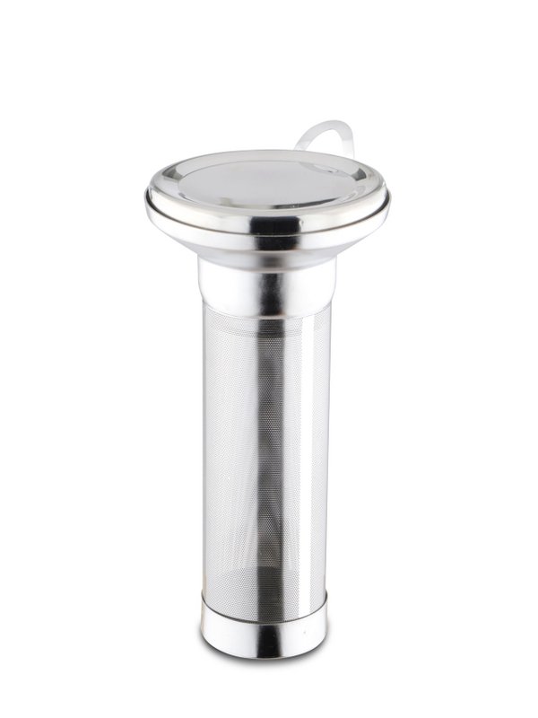 Deep tea filter for vacuum jugs including drip tray