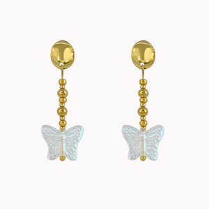 Overhangers long butterfly golden -colored