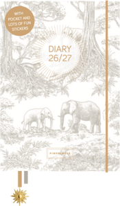 Pimpelmees Mono Savannah Stories Agenda 2026/2027 Elefant Bleistiftgrau