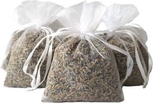 Lavender fragrance bags with organic lavender - 5 x 12 grams of wonderfully scented bags - White