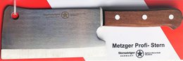 A professional-grade cleaver knife with a 13 cm stainless steel blade and a wooden handle.