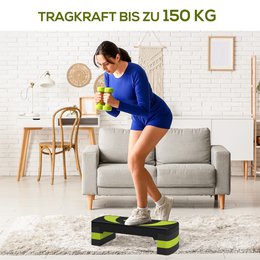 Aerobic stepper 3-stage height adjustable 80 x 31 x 20 cm black + gray