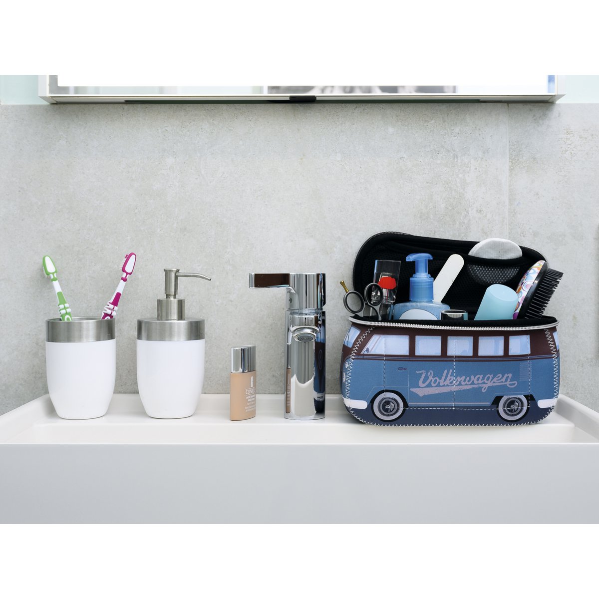Volkswagen VW T1 Bus 3D Sac Néoprène Universel - Petit - /Pétrole & Marron
