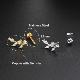 Rvs Hoop Earring Vrouwen Zirconia Crystal Piercing Oor Daith Helix Tragus Kwab Kraakbeen Stud Earring Piercing Sieraden